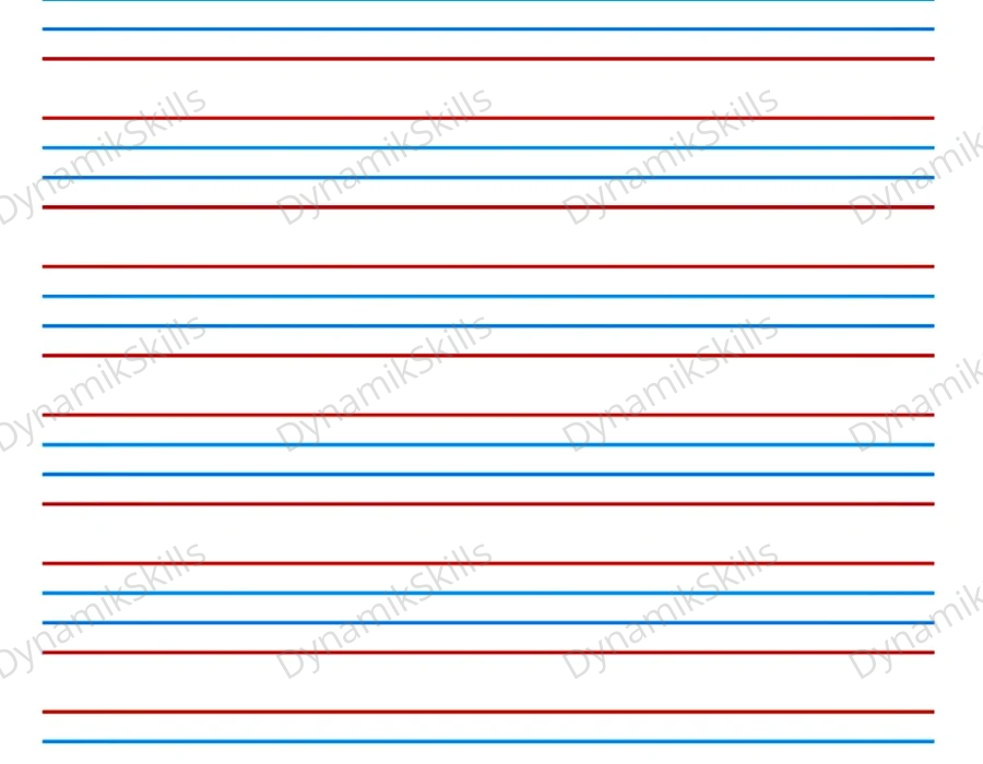Four Wide Lines English Alphabet Writing Template